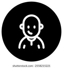 Editable person with clean shaved bald head avatar vector icon. User, profile, identity, persona. Part of a big icon set family. Perfect for web and app interfaces, presentations, infographics, etc