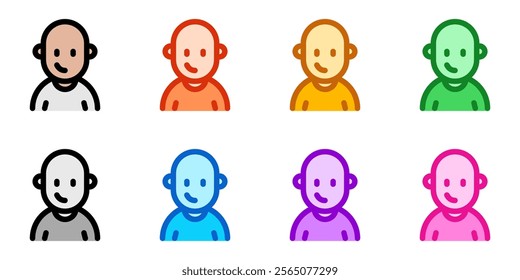 Editable person with clean shaved bald head avatar vector icon. User, profile, identity, persona. Part of a big icon set family. Perfect for web and app interfaces, presentations, infographics, etc