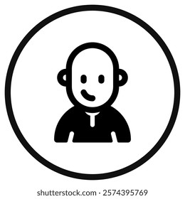 Editable person with clean shaved bald head avatar vector icon. User, profile, identity, persona. Part of a big icon set family. Perfect for web and app interfaces, presentations, infographics, etc