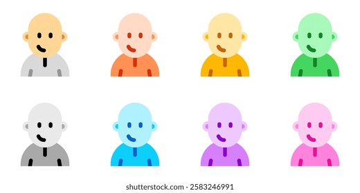 Editable person with clean shaved bald head avatar vector icon. User, profile, identity, persona. Part of a big icon set family. Perfect for web and app interfaces, presentations, infographics, etc