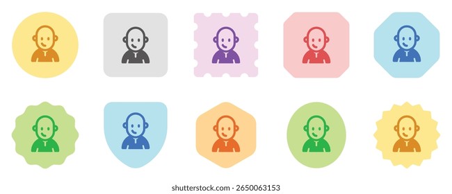Editable person with clean shaved bald head avatar vector icon. User, profile, identity, persona. Part of a big icon set family. Perfect for web and app interfaces, presentations, infographics, etc