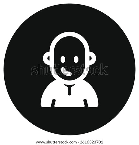 Editable person with clean shaved bald head avatar vector icon. User, profile, identity, persona. Part of a big icon set family. Perfect for web and app interfaces, presentations, infographics, etc