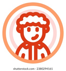 Editable person with curly hair avatar vector icon. User, profile, identity, persona. Part of a big icon set family. Perfect for web and app interfaces, presentations, infographics, etc