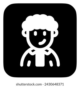 Editable person with curly hair avatar vector icon. User, profile, identity, persona. Part of a big icon set family. Perfect for web and app interfaces, presentations, infographics, etc