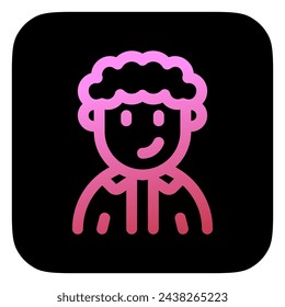 Editable person with curly hair avatar vector icon. User, profile, identity, persona. Part of a big icon set family. Perfect for web and app interfaces, presentations, infographics, etc