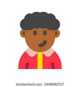 Editable person with curly hair avatar vector icon. User, profile, identity, persona. Part of a big icon set family. Perfect for web and app interfaces, presentations, infographics, etc