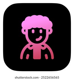 Editable person with curly hair avatar vector icon. User, profile, identity, persona. Part of a big icon set family. Perfect for web and app interfaces, presentations, infographics, etc