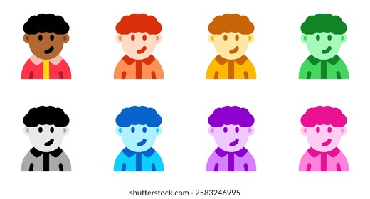 Editable person with curly hair avatar vector icon. User, profile, identity, persona. Part of a big icon set family. Perfect for web and app interfaces, presentations, infographics, etc