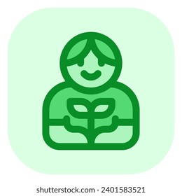Personne modifiable plantant un arbre, une plante, icône vectorielle de jardinage. Environnement, écologie, écologique. Fait partie d'une grande famille d'icônes. Parfait pour les interfaces web et les applications, les présentations, les infographies, etc.