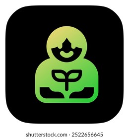 Editable person planting a tree, plant, gardening vector icon. Environment, ecology, eco-friendly. Part of a big icon set family. Perfect for web and app interfaces, presentations, infographics, etc