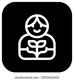 Editable person planting a tree, plant, gardening vector icon. Environment, ecology, eco-friendly. Part of a big icon set family. Perfect for web and app interfaces, presentations, infographics, etc
