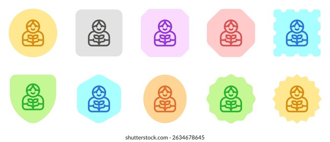 Editable person planting a tree, plant, gardening vector icon. Environment, ecology, eco-friendly. Part of a big icon set family. Perfect for web and app interfaces, presentations, infographics, etc