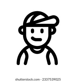 Editable person wearing tanktop, baseball cap avatar vector icon. User, profile, identity, persona. Part of a big icon set family. Perfect for web and app interfaces, presentations, infographics, etc