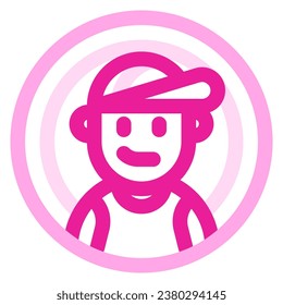 Editable person wearing tanktop, baseball cap avatar vector icon. User, profile, identity, persona. Part of a big icon set family. Perfect for web and app interfaces, presentations, infographics, etc