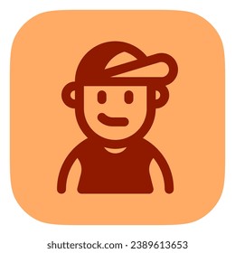 Editable person wearing tanktop, baseball cap avatar vector icon. User, profile, identity, persona. Part of a big icon set family. Perfect for web and app interfaces, presentations, infographics, etc