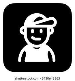 Editable person wearing tanktop, baseball cap avatar vector icon. User, profile, identity, persona. Part of a big icon set family. Perfect for web and app interfaces, presentations, infographics, etc