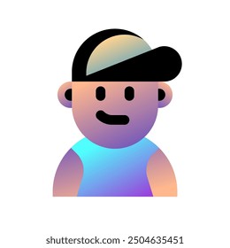 Editable person wearing tanktop, baseball cap avatar vector icon. User, profile, identity, persona. Part of a big icon set family. Perfect for web and app interfaces, presentations, infographics, etc