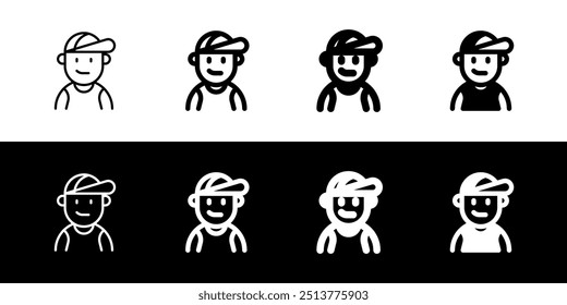 Editable person wearing tanktop, baseball cap avatar vector icon. User, profile, identity, persona. Part of a big icon set family. Perfect for web and app interfaces, presentations, infographics, etc