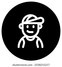 Editable person wearing tanktop, baseball cap avatar vector icon. User, profile, identity, persona. Part of a big icon set family. Perfect for web and app interfaces, presentations, infographics, etc