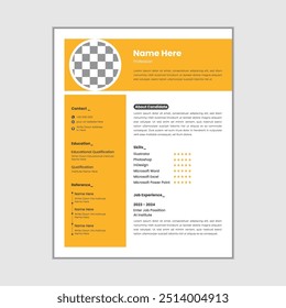 Projeto de currículo minimalista criativo vetor pessoal editável, CV profissional aplicação de emprego, aplicativos de trabalho modernos limpos retomar e carta de cobertura modelo vetor layout, modelo de design CV minimalista