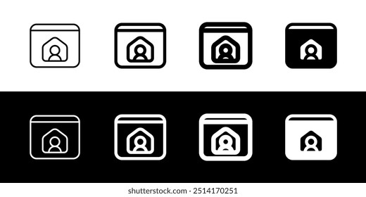 Editable personal website, online portfolio, freelancer vector icon. Remote work, job, profession. Part of a big icon set family. Perfect for web and app interfaces, presentations, infographics, etc