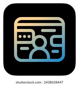Editable personal website, online profile, freelancer vector icon. Remote work, job, profession. Part of a big icon set family. Perfect for web and app interfaces, presentations, infographics, etc