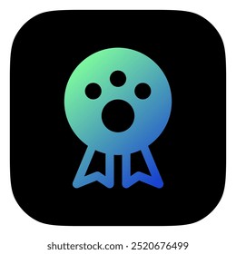 Insignia de mascota editable, icono de Vector de premio. Veterinario, animal, cuidado de mascotas, tienda de mascotas. Parte de una gran familia de iconos. Perfecto para interfaces de negocios, Web y App, presentaciones, infografías, etc