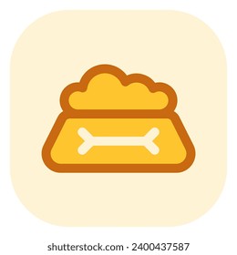 Icono del vector del tazón de alimento para mascotas editable. Veterinaria, animal, cuidado de mascotas, tienda de mascotas. Parte de una familia de iconos grandes. Perfecto para interfaces de negocios, web y aplicaciones, presentaciones, infografías, etc.