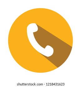 editable phone vector icon, Modern design, round simple style, orange flat color