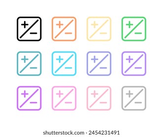 Icono de Vector más y menos editable. Parte de una gran familia de iconos. Perfecto para interfaces de Web y App, presentaciones, infografías, etc
