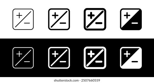 Editable photo exposure, plus and minus vector icon. Part of a big icon set family. Perfect for web and app interfaces, presentations, infographics, etc