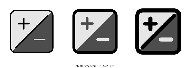 Editable photo exposure, plus and minus vector icon. Part of a big icon set family. Perfect for web and app interfaces, presentations, infographics, etc