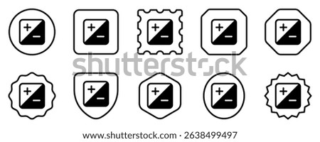 Editable photo exposure, plus and minus vector icon. Part of a big icon set family. Perfect for web and app interfaces, presentations, infographics, etc