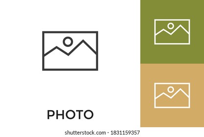 Editable Photo Icon with Title. Useful For Mobile Application, Website, Software and Print Media.