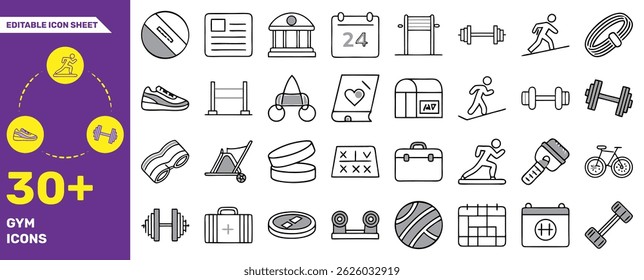 Editable Photography and Camera Icon Set – 30+ Vector Line Icons for Photo Equipment and Tools