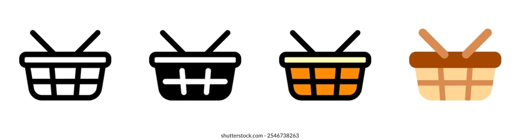 Icono de Vector de cesta de compras de picnic editable. Parte de una gran familia de iconos. Perfecto para interfaces de Web y App, presentaciones, infografías, etc