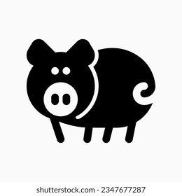 Editable pig, sow, boar vector icon. Animal, farm, livestock. Part of a big icon set family. Perfect for web and app interfaces, presentations, infographics, etc