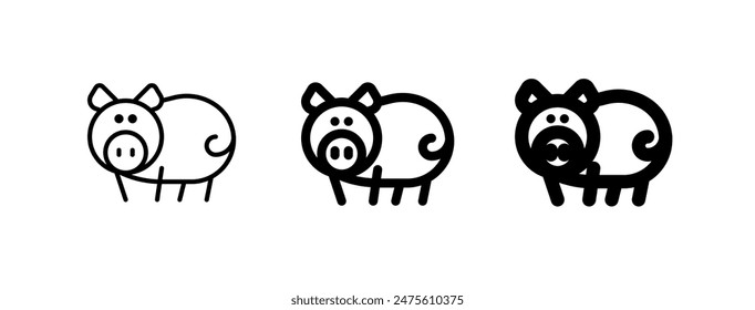 Editable pig, sow, boar vector icon. Animal, farm, livestock. Part of a big icon set family. Perfect for web and app interfaces, presentations, infographics, etc