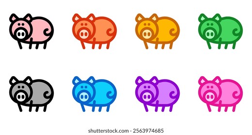 Editable pig, sow, boar vector icon. Animal, farm, livestock. Part of a big icon set family. Perfect for web and app interfaces, presentations, infographics, etc