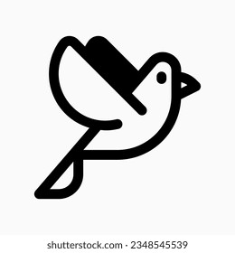 Editable pigeon vector icon. Wedding, valentine, love, celebration. Part of a big icon set family. Perfect for web and app interfaces, presentations, infographics, etc