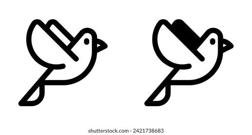 Editable pigeon vector icon. Wedding, valentine, love, celebration. Part of a big icon set family. Perfect for web and app interfaces, presentations, infographics, etc