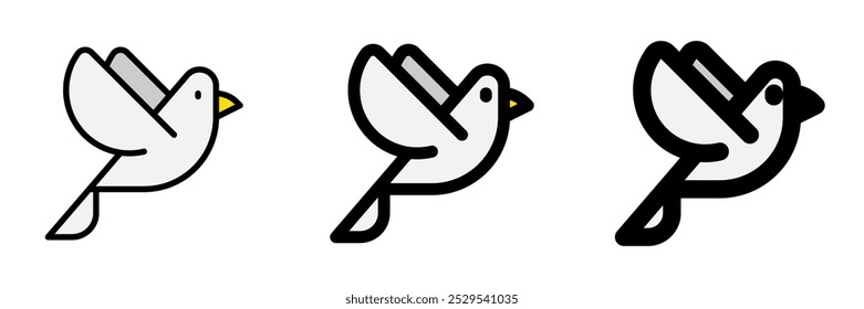 Editable pigeon vector icon. Wedding, valentine, love, celebration. Part of a big icon set family. Perfect for web and app interfaces, presentations, infographics, etc