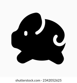 Bearbeitbares Sparschwein-Vektorsymbol. Teil einer großen Icon-Set-Familie. Finanzen, Wirtschaft, Investitionen, Rechnungswesen. Perfekt für Web- und App-Schnittstellen, Präsentationen, Infografiken usw.