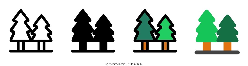 Ícone vetorial de pinheiros editável. Parte de uma grande família de conjuntos de ícones. Perfeito para interfaces web e app, apresentações, infográficos, etc