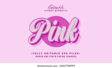 editable pink text effect.typhography logo