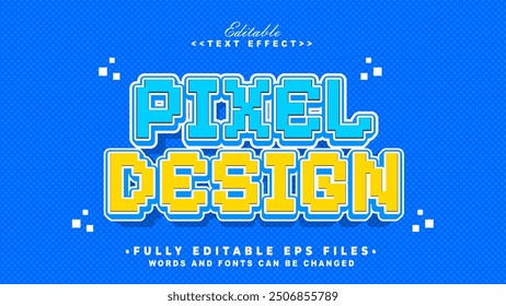 editable pixel text design effect.typhography logo
