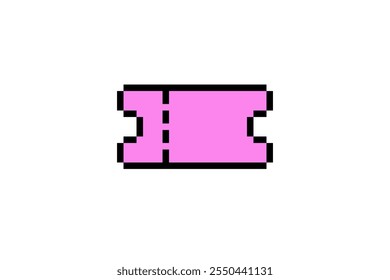 Design de Pixel Ticket editável Pixel Art ticket vetor isolado. Cinema, Concerto, Símbolo de filme. Retrô jogo 8 bit art estilo ticket. Ativo de jogo Geek Pixel - modelo editável 