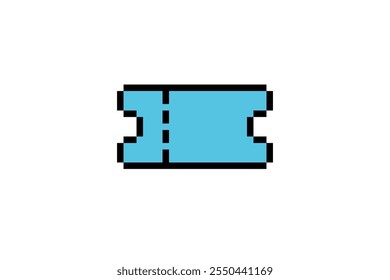 Design de Pixel Ticket editável Pixel Art ticket vetor isolado. Cinema, Concerto, Símbolo de filme. Retrô jogo 8 bit art estilo ticket. Ativo de jogo Geek Pixel - modelo editável 