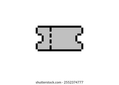 Design de Pixel Ticket editável Pixel Art ticket vetor isolado. Cinema, Concerto, Símbolo de filme. Retrô jogo 8 bit art estilo ticket. Ativo de jogo Geek Pixel - modelo editável 