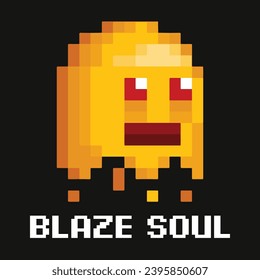editable pixel vector Illustration of Blaze Soul, good for sticker, clip art, icon, logo, game assets, etc.